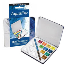 Cargar imagen en el visor de la galería, Acuarelas Estuche mini de Viaje Aquafine 10 Medias Pastillas
