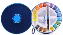 Cargar imagen en el visor de la galería, Acuarelas Estuche de Viaje Circular Aquafine 18 Medias Pastillas

