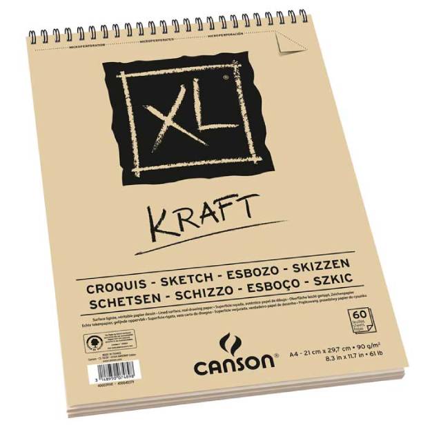 Album XL Kraft Canson A4 8.3 x 11.7 in (21x 29.7 cms) 90 gr