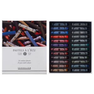 Caja Pasteles Extra suaves à l'écu "Oscuros" 24 colores Sennelier