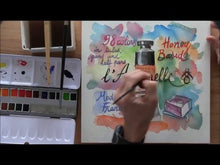 Cargar y reproducir el video en el visor de la galería, Acuarelas L&#39;Aquarelle Estuche Metálico  Sennelier 24 medias Pastillas
