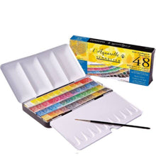 Cargar imagen en el visor de la galería, Acuarelas L&#39;Aquarelle Estuche Metálico  Sennelier 48 medias Pastillas
