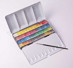 Acuarelas L'Aquarelle Estuche Metálico  Sennelier 48 medias Pastillas