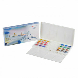 Acuarelas Estuche Plástico White Nights 24 Pastillas
