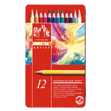 Cargar imagen en el visor de la galería, Lápices de color acuarelables Supracolor Soft Caran D&#39;ache 12 piezas
